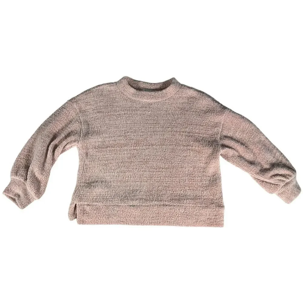 Old Navy Girls Soft Blush Pink Chenille Knit Sweater Long Sleeve Size Small 6-7